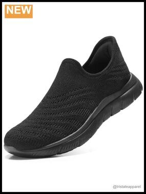 Slip On Walking Sneakers Breathable Mesh Non Slip Women Athletic Shoes
